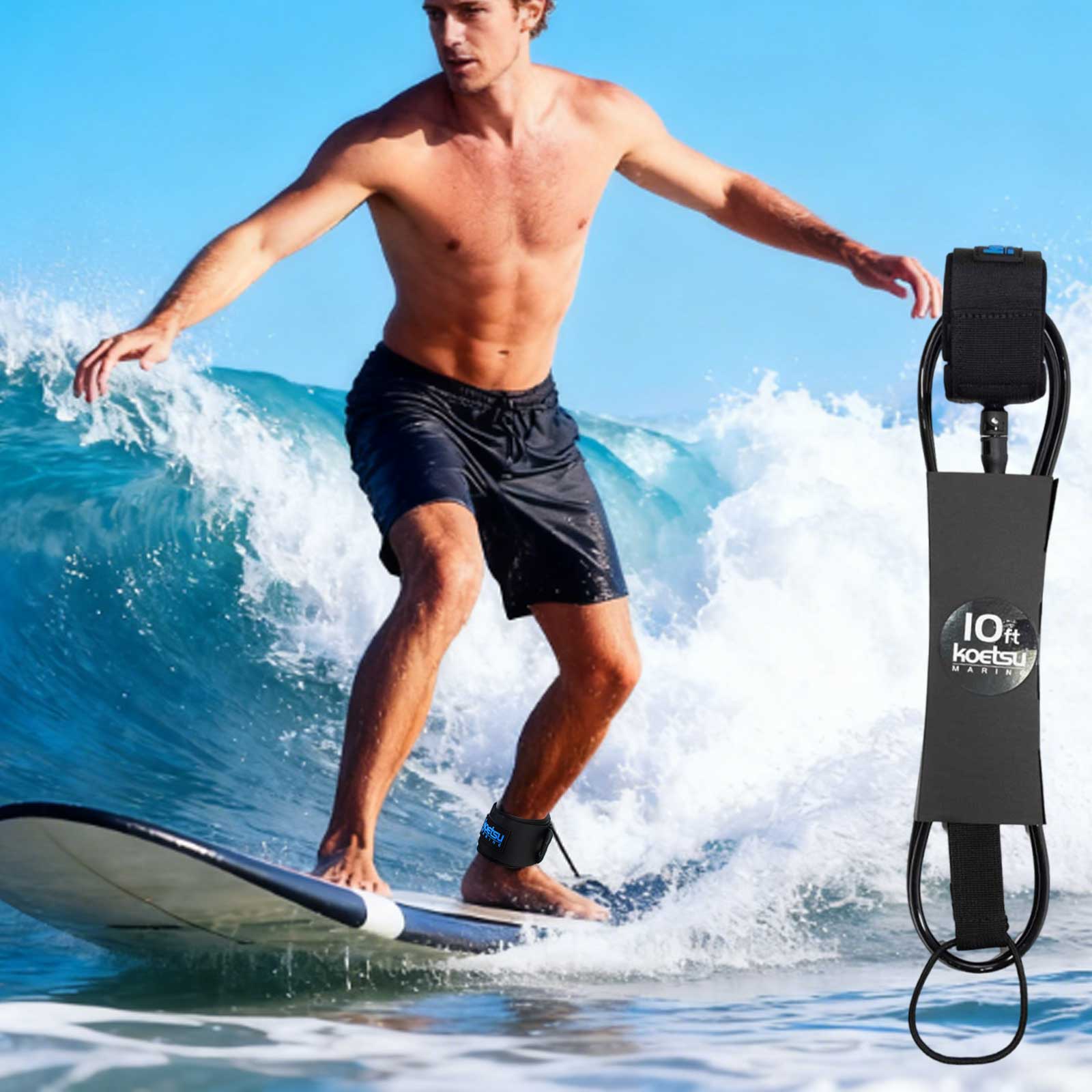 6-10ft SUP Board Surf Leg Rope - Surfboard Leash Ankle บทวิจารณ์และราคา