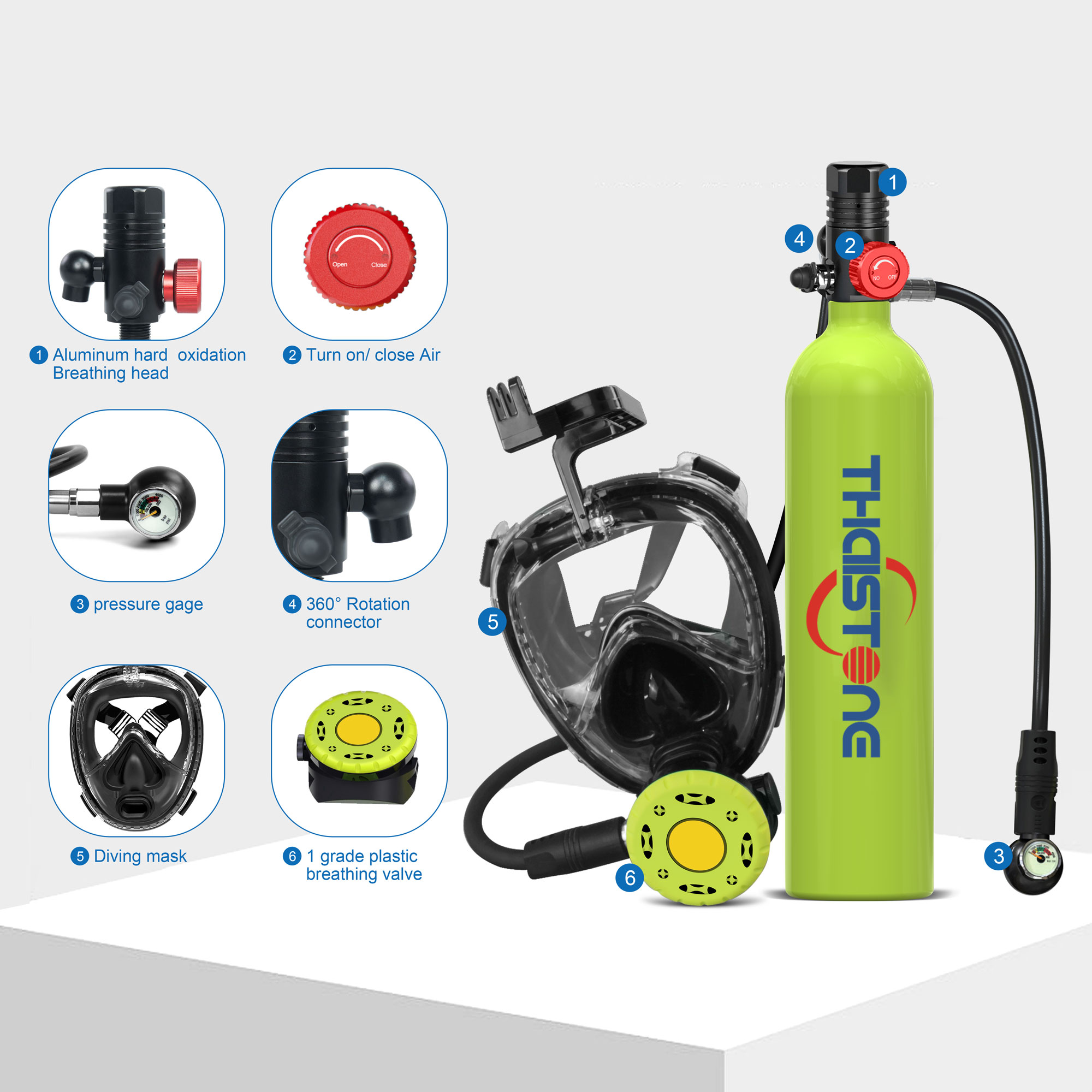 THAISTONE 1L Scuba Oxygen Tank - Snorkel Dry Top บทวิจารณ์และราคา