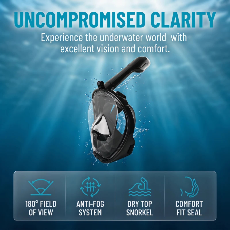 Underwater Scuba Anti Fog Full - Snorkel Dry Top บทวิจารณ์และราคา