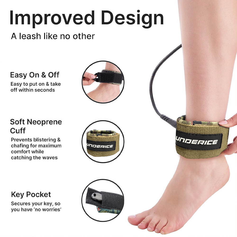 UICE SUP Board Leash Surf Padd - Surfboard Leash Ankle บทวิจารณ์และราคา