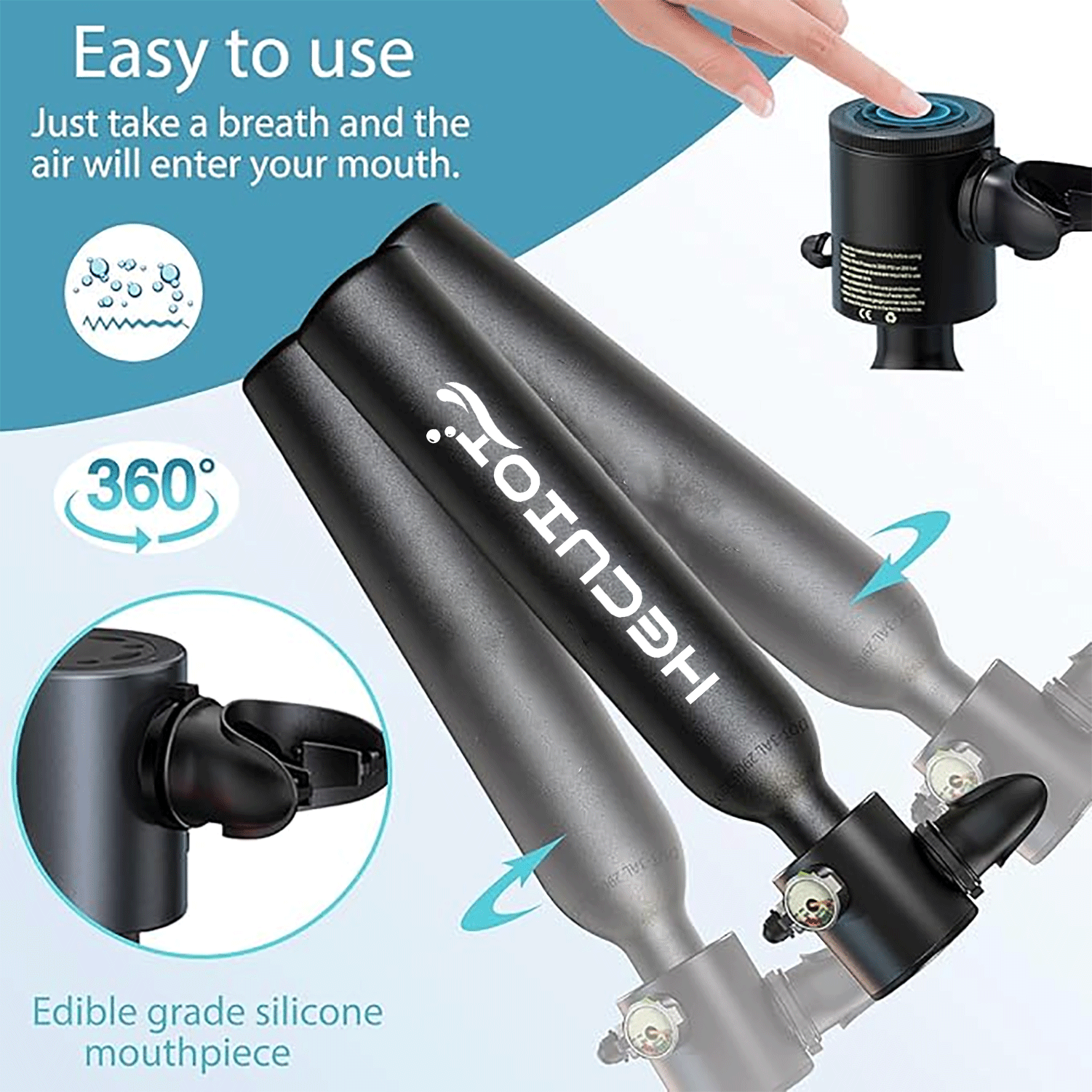 HECUIOI Mini Scuba Tank Diving - Snorkel Dry Top บทวิจารณ์และราคา