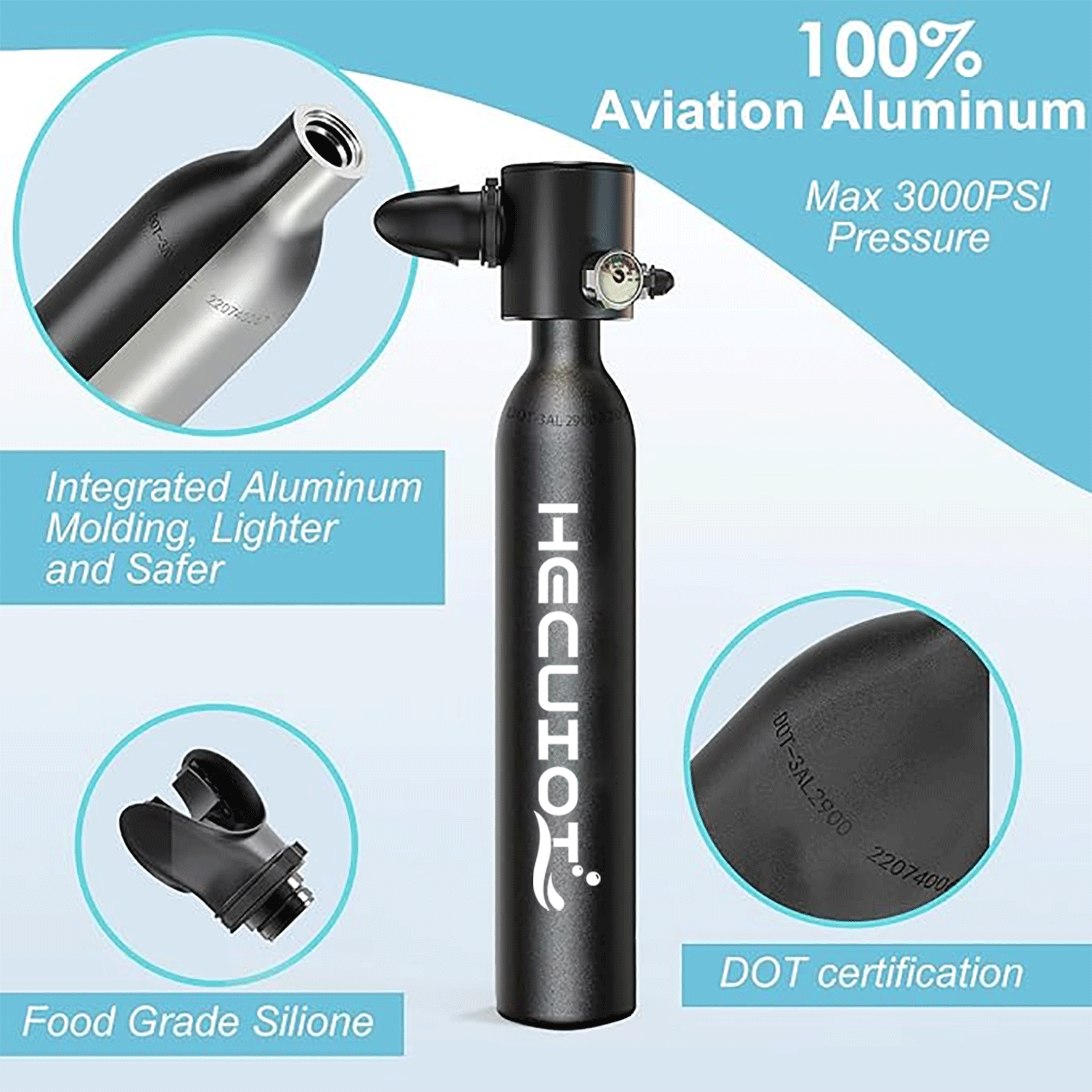 HECUIOI Mini Scuba Tank Diving - Snorkel Dry Top บทวิจารณ์และราคา